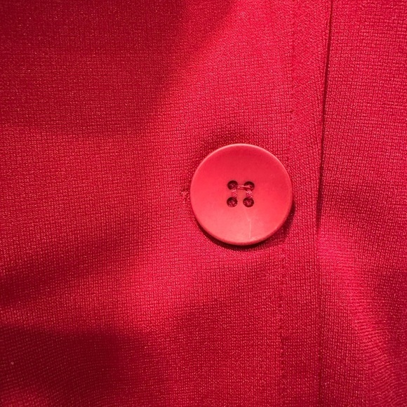 Genhoo Women's Red Long Sleeve Blazer Open Front Cardigan Jacket Work - Picture 4 of 10